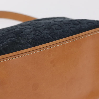 Celine C Macadam Shoulder Suede, Navy, Suede, Handbag