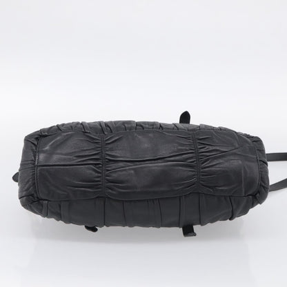 Prada Gaufre Convertible Satchel Nappa Leather, Black, Leather, Handbag
