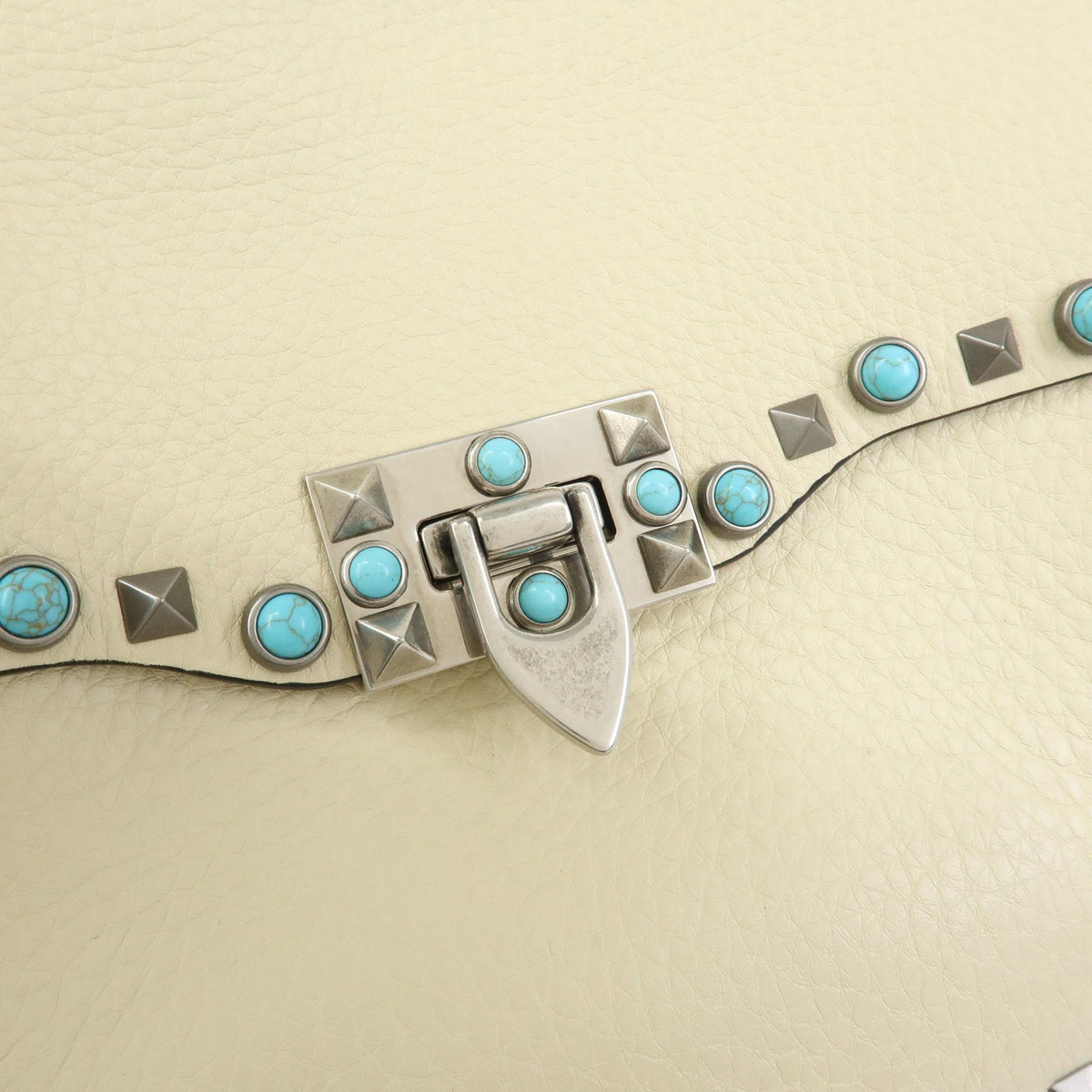 Valentino Garavani Rolling Rockstud Leather with Cabochons, Multicolour, Leather, Crossbody Bag