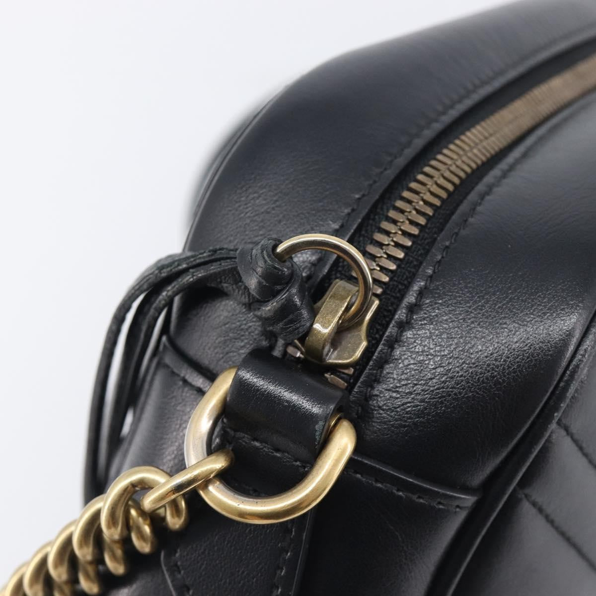 Gucci GG Marmont Matelasse Leather, Black, Leather, Shoulder Bag