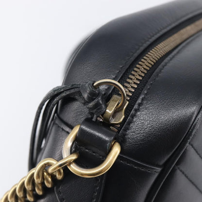 Gucci GG Marmont Matelasse Leather, Black, Leather, Shoulder Bag
