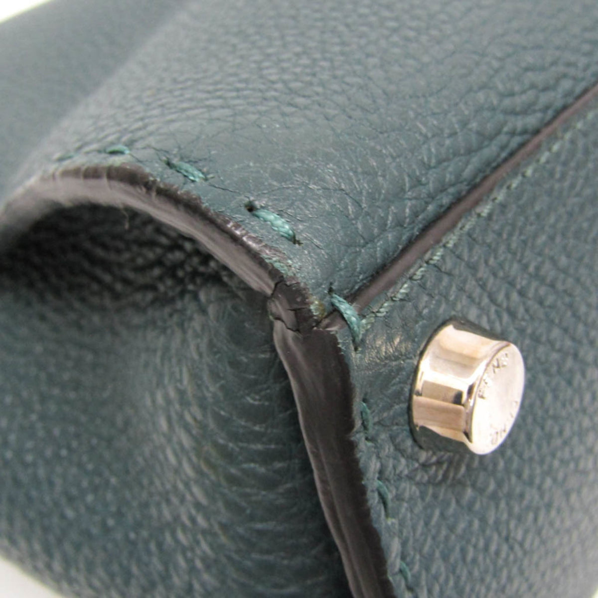 Fendi Monster Selleria Peekaboo Leather, Green, Leather, Handbag