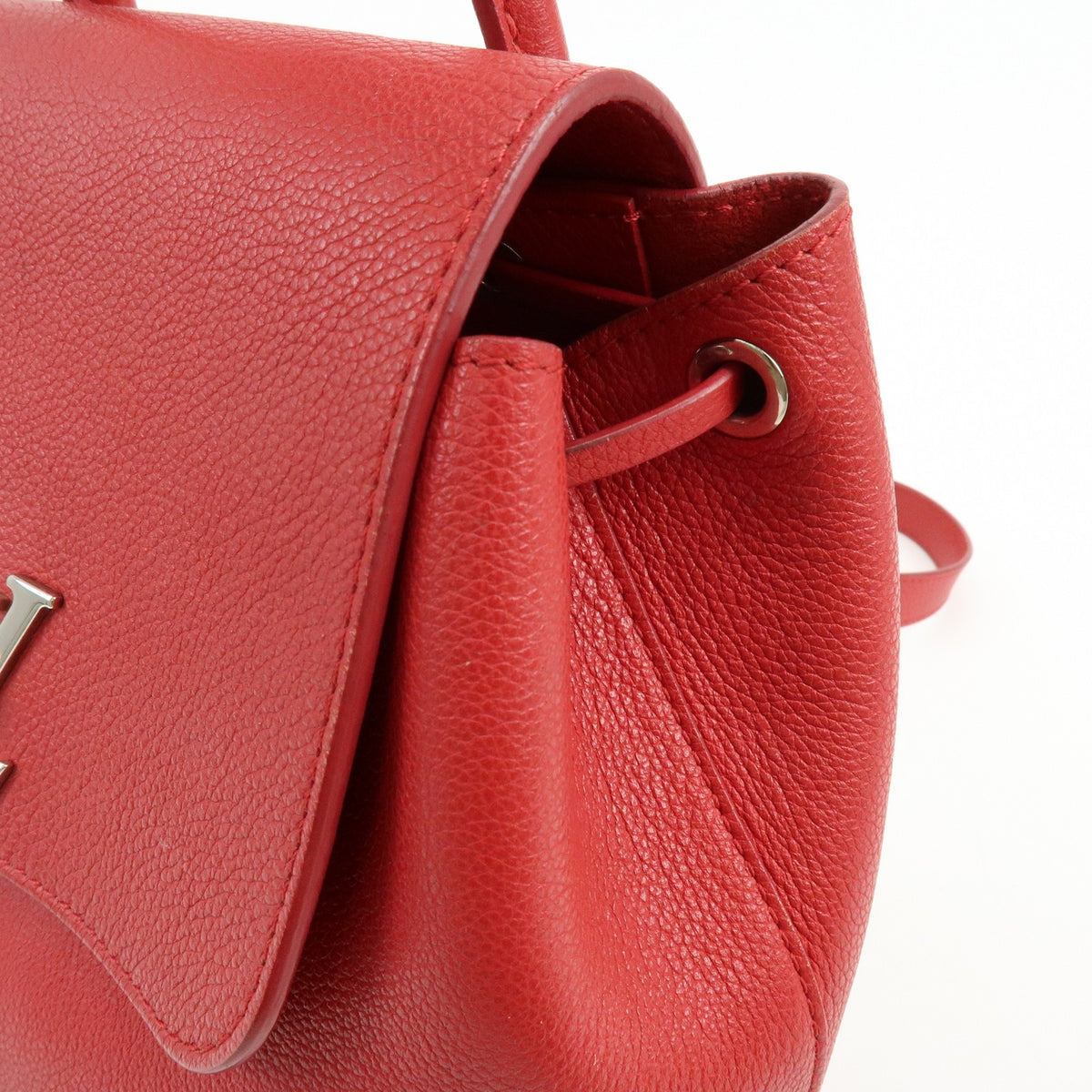 Louis Vuitton Lockme Leather, Red, Leather, Backpack