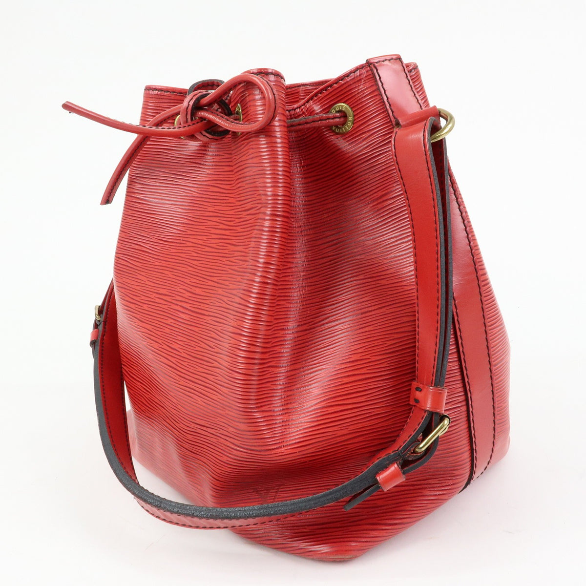 Louis Vuitton Petit Noe Epi Leather, Red, Leather, Handbag