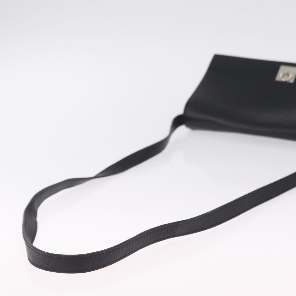 Celine Shoulder Leather, Black, Leather, Shoulder Bag