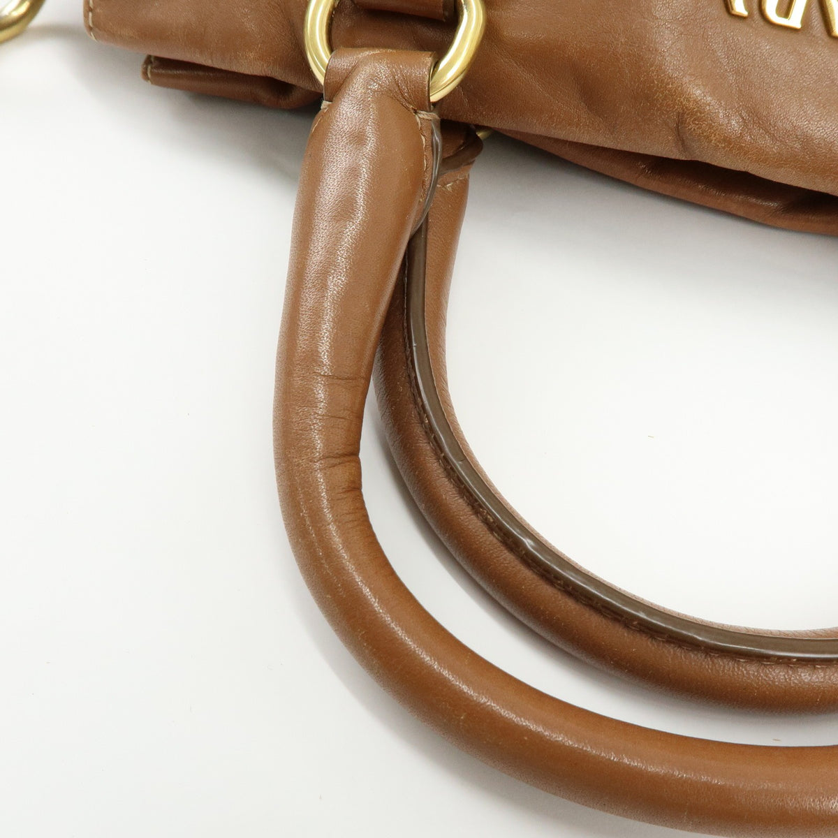 Prada Convertible Belted Satchel Soft Calf, Brown, Leather, Handbag