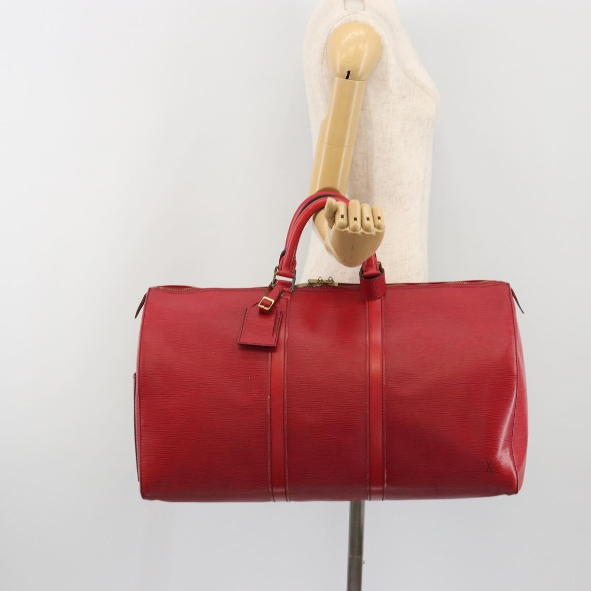 Louis Vuitton Keepall Epi, Brown, Canvas, Travel Bag