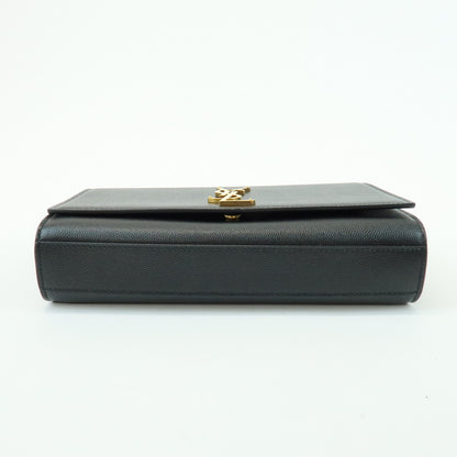 Saint Laurent Classic Monogram Leather, Black, Leather, Crossbody Bag