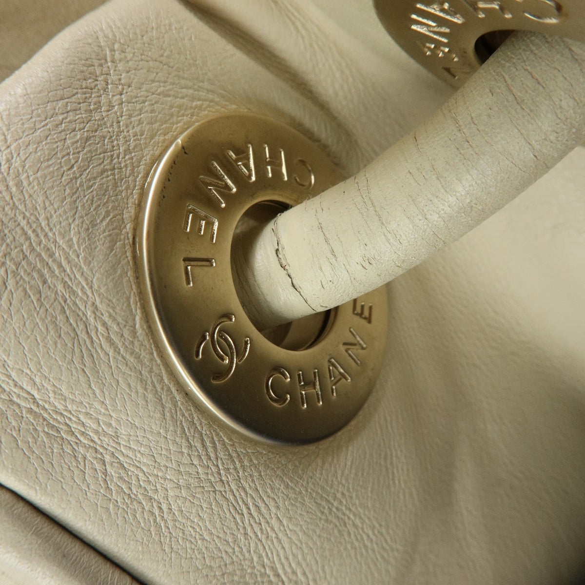 Chanel Camellia Lambskin, Beige, Leather, Tote Bag