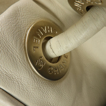 Chanel Camellia Lambskin, Beige, Leather, Tote Bag