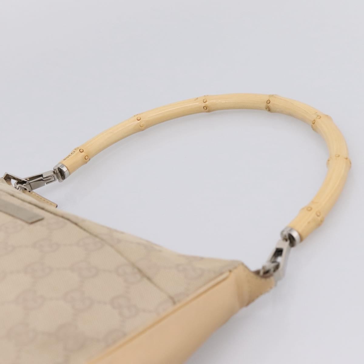 Gucci Bamboo Top Handle GG Canvas, Beige, Canvas, Handbag