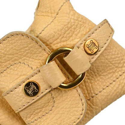 Celine Boogie Calfskin, Yellow, Leather, Handbag