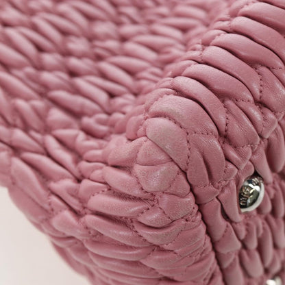 Miu Miu Crystal Turnlock Convertible Satchel Leather, Pink, Leather, Shoulder Bag