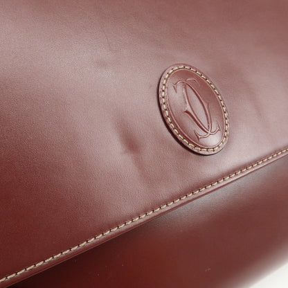 Cartier Must de Cartier Clutch Leather, Burgundy, Leather, Clutch
