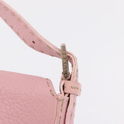 Fendi Selleria Baguette Leather, Pink, Leather, Handbag