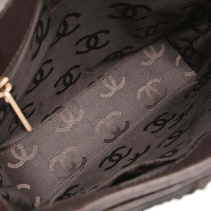 Chanel Surpique Quilted Leather, Brown, Leather, Tote Bag