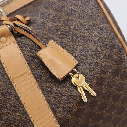 Celine Vintage Duffle Macadam Coated Canvas, Brown, Canvas, Handbag