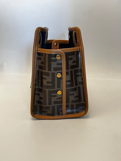 Fendi Peekaboo Defender Zucca Coated Canvas, Brown, Canvas, Handbag