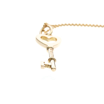 Tiffany & Co. Heart Key Pendant 18K Rose Gold with Diamonds, Gold, Pink Gold, Necklace