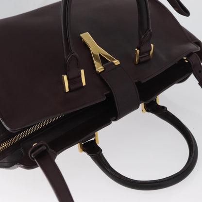 Saint Laurent Classic Y Cabas Leather, Purple, Leather, Tote Bag