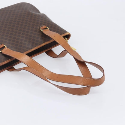 Celine Macadam Shoulder Leather, Brown, Canvas, Crossbody Bag
