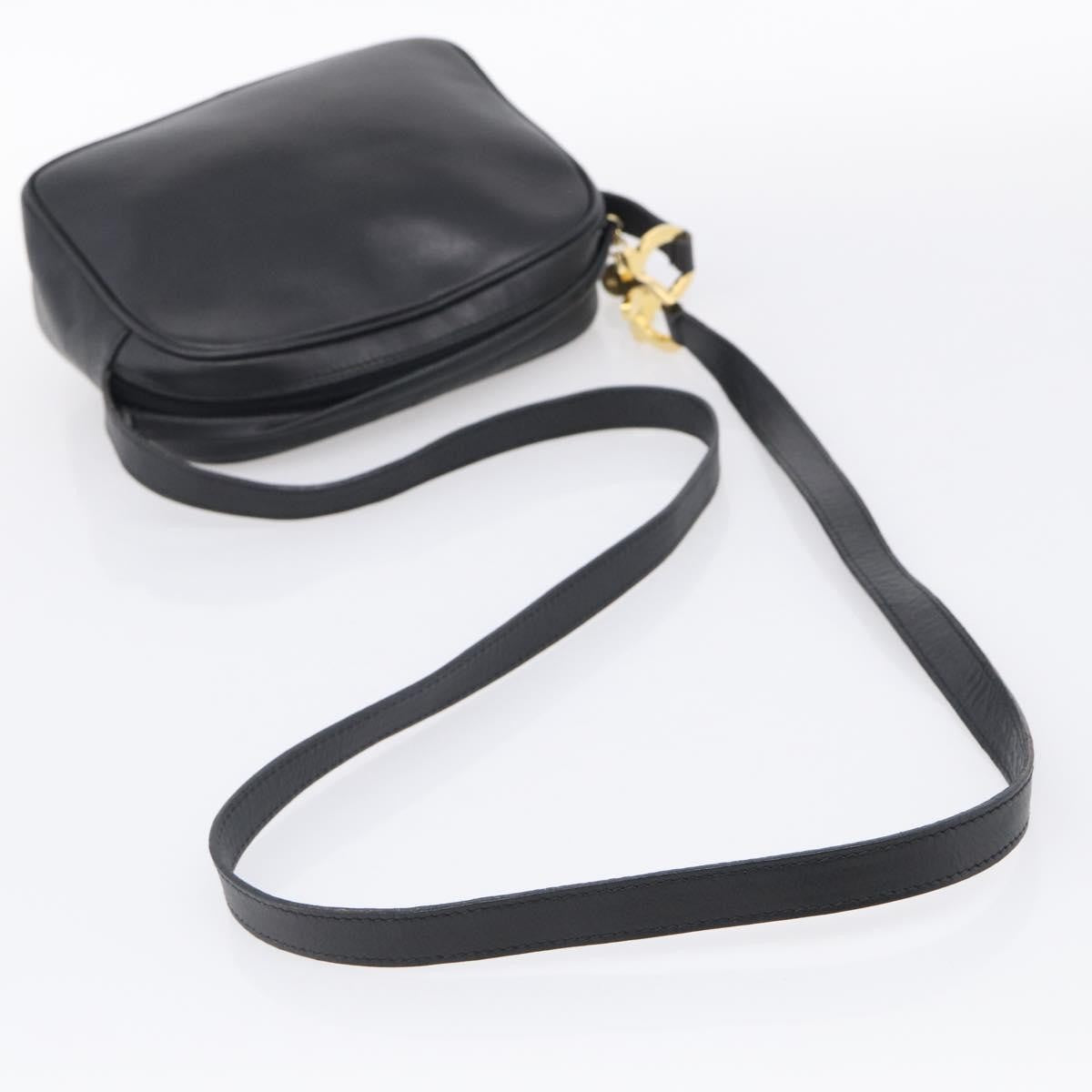 Salvatore Ferragamo Gancini Leather, Black, Leather, Crossbody Bag
