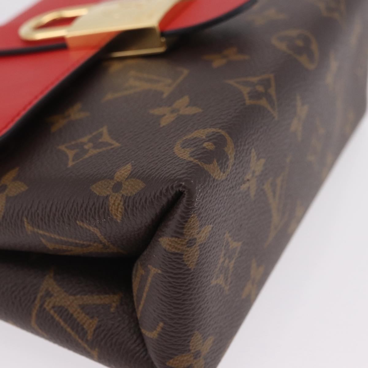 Louis Vuitton Locky Monogram Canvas with Leather, Red, Canvas, Handbag
