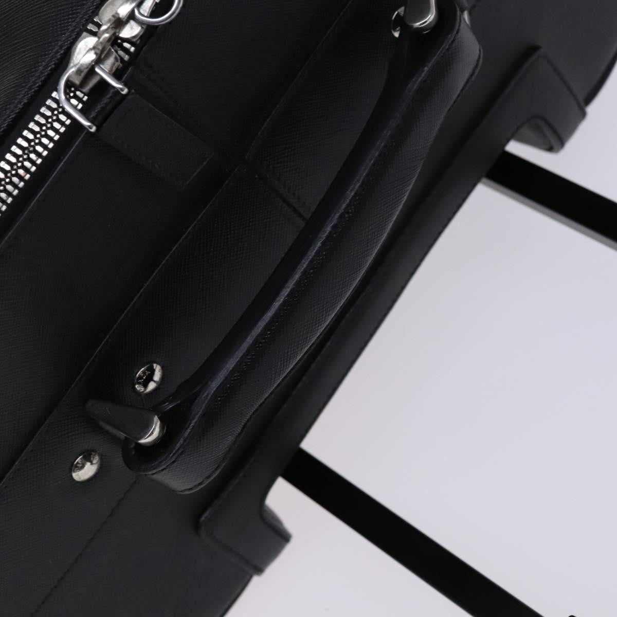 Prada Expandable Front Zip Boston Tessuto, Black, Leather, Travel Bag