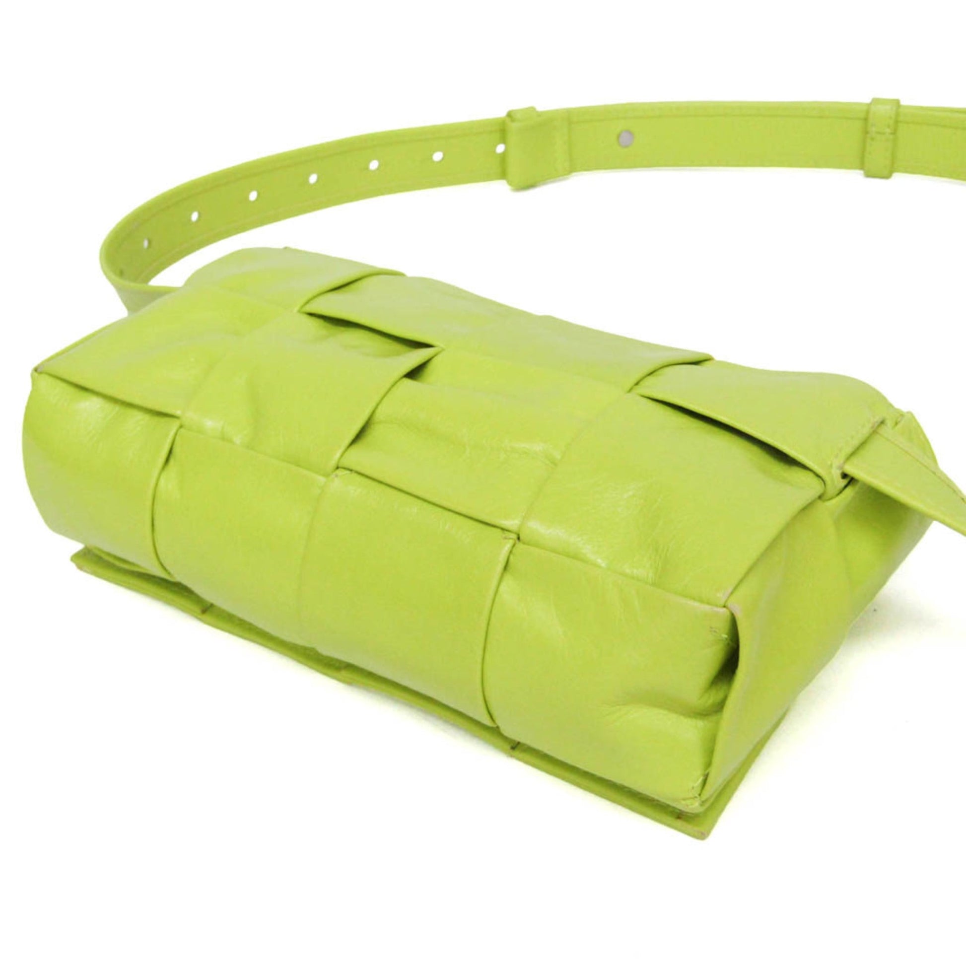 Bottega Veneta Cassette Leather, Green, Leather, Clutch