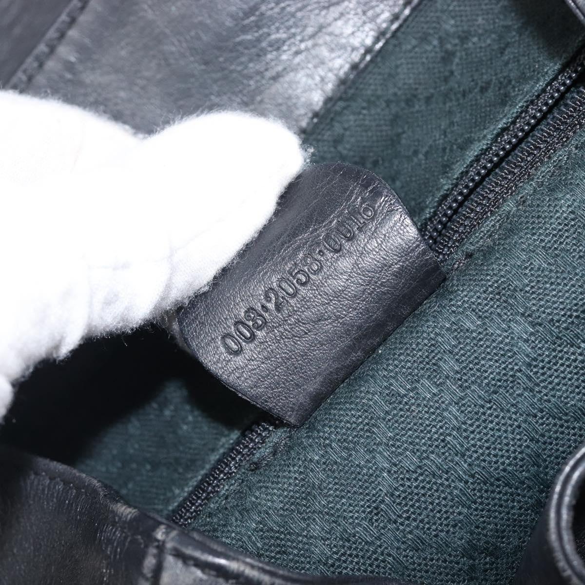 Gucci Vintage Bamboo Leather, Black, Leather, Backpack