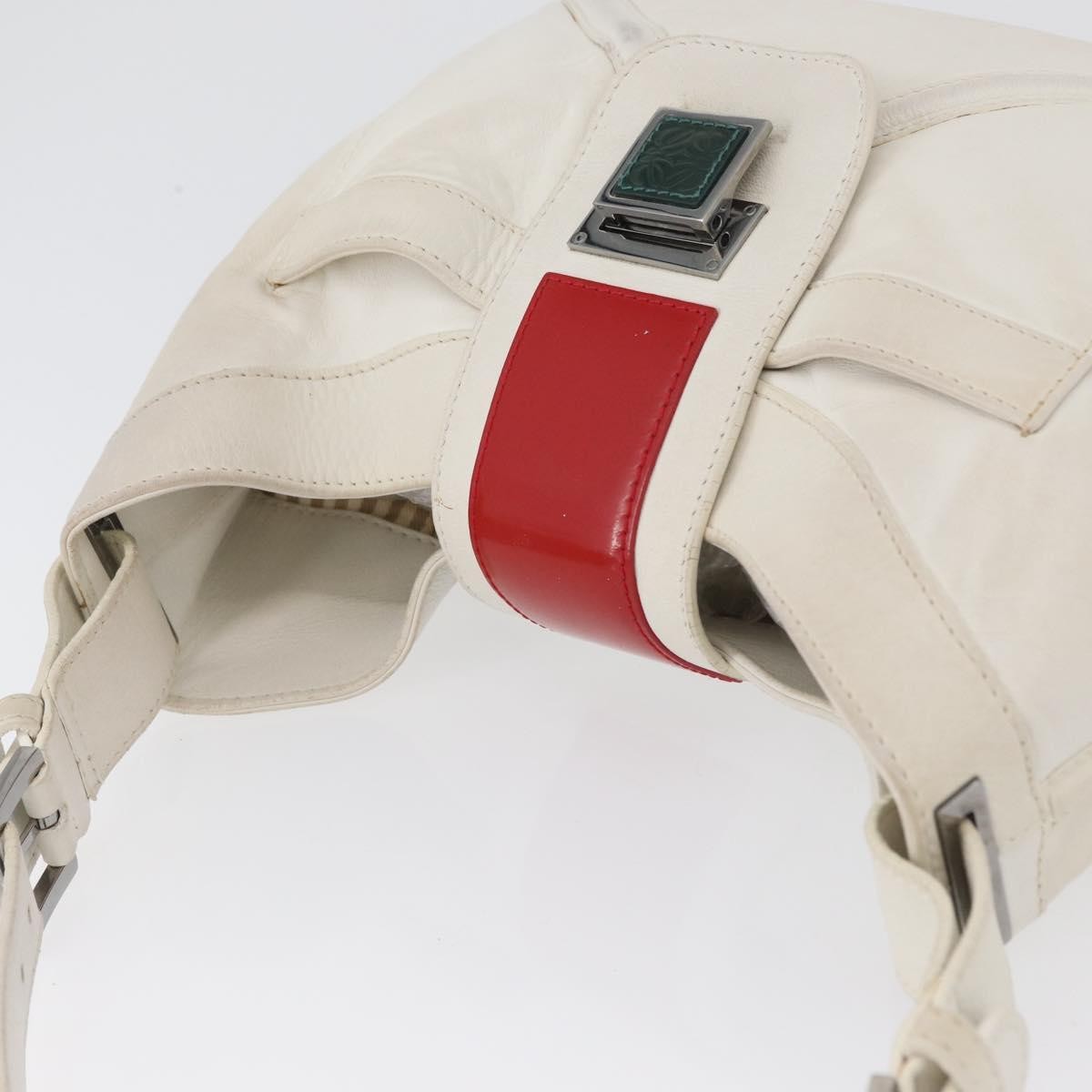 Loewe Anagram Leather, White, Leather, Shoulder Bag