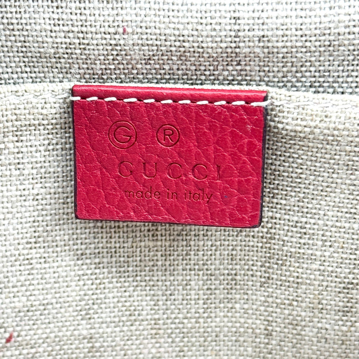 Gucci Interlocking Leather, Red, Leather, Shoulder Bag