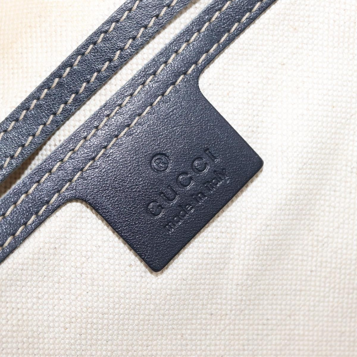 Gucci Open Tote GG Canvas and Leather, Navy, Canvas, Handbag