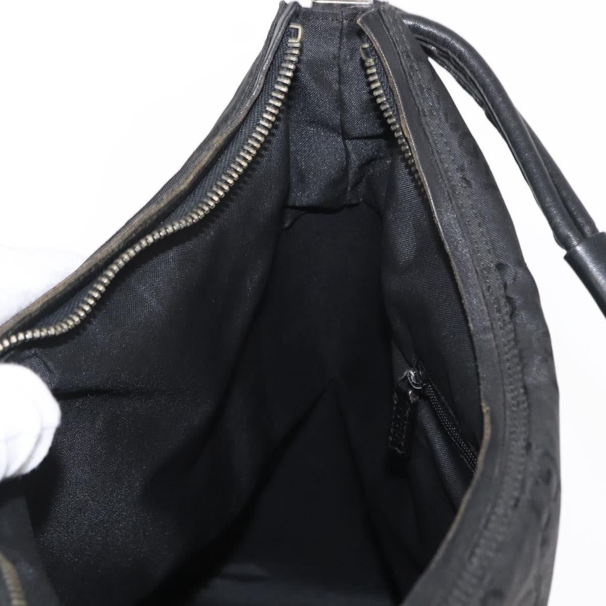 Gucci Vintage Hobo GG Canvas and leather, Black, Canvas, Shoulder Bag