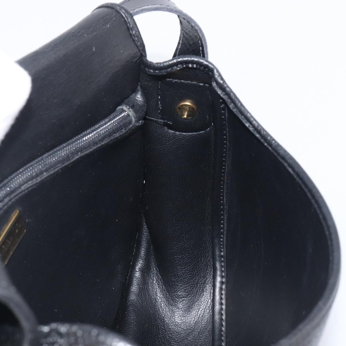 Christian Dior Vintage CD Flap Leather, Black, Leather, Shoulder Bag