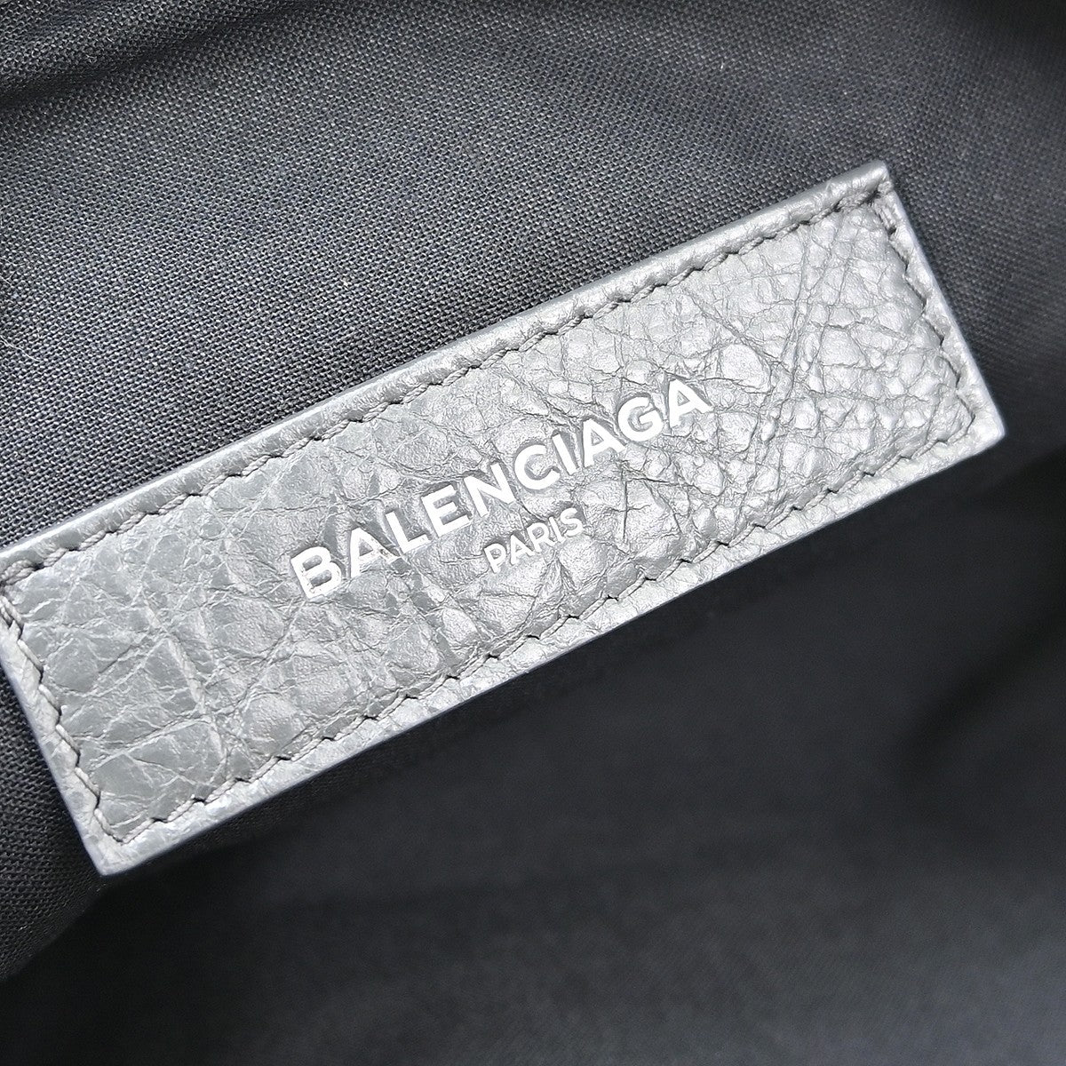 Balenciaga Clip P Leather, Gray, Leather, Clutch