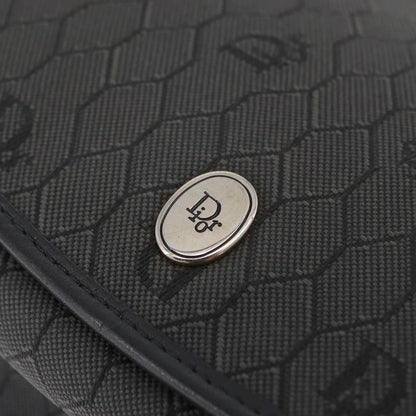 Christian Dior Vintage Honeycomb Canvas, Black, Canvas, Shoulder Bag