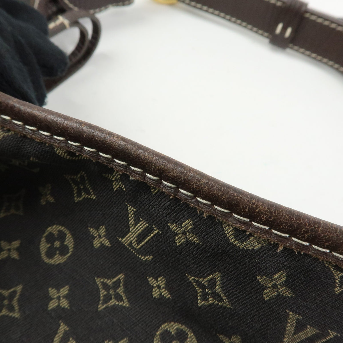 Louis Vuitton Manon Mini Lin, Brown, Canvas, Handbag