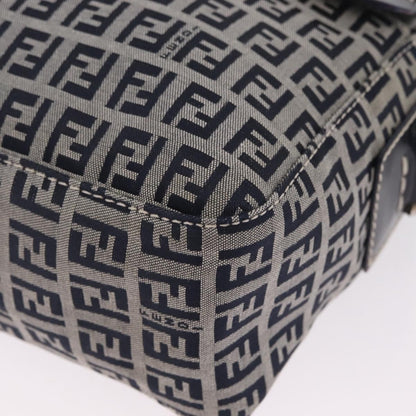 Fendi Shoulder Zucchino Canvas, Navy, Canvas, Shoulder Bag