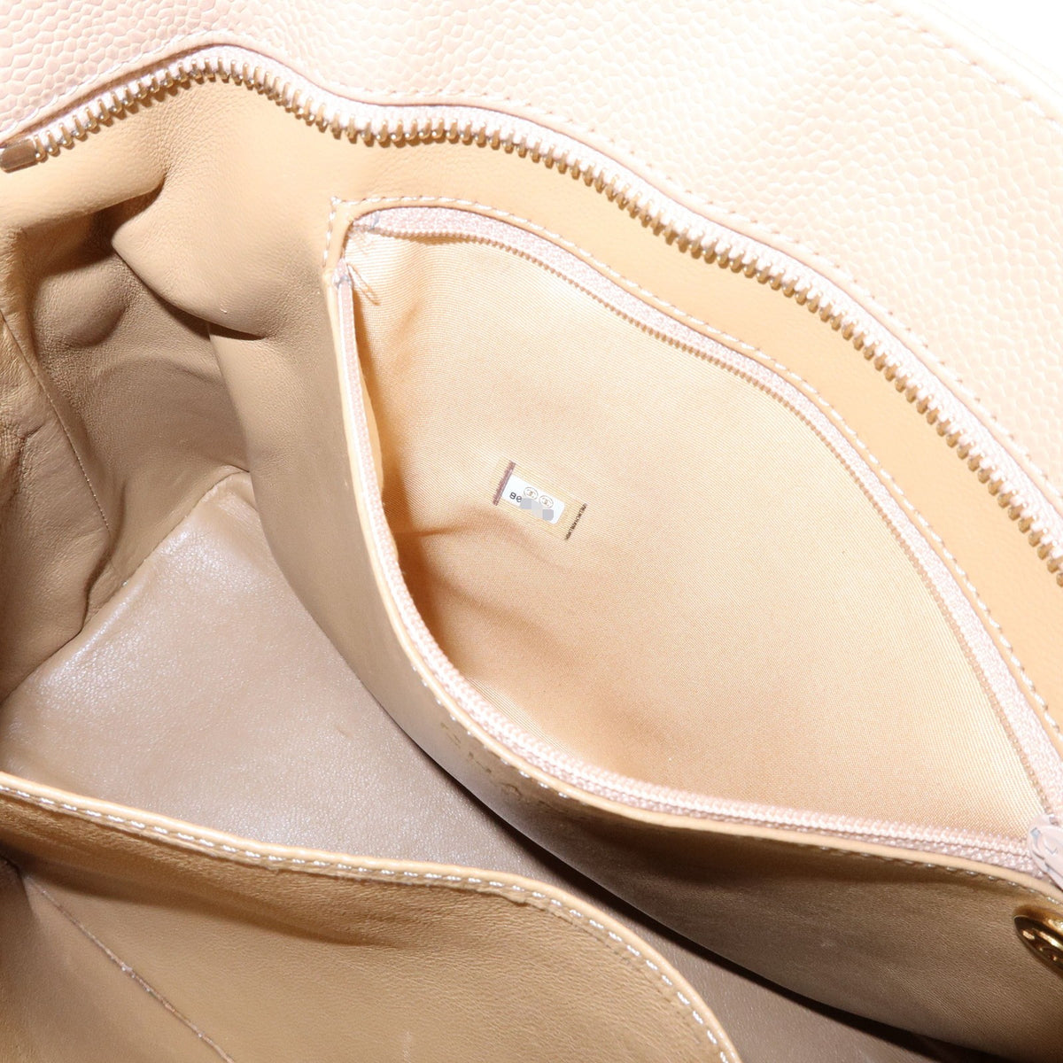 Chanel Medallion Quilted Lambskin, Beige, Calfskin, Tote Bag
