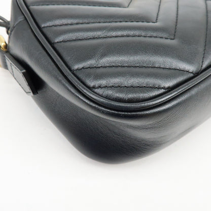 Gucci GG Marmont Matelasse Leather, Black, Leather, Shoulder Bag