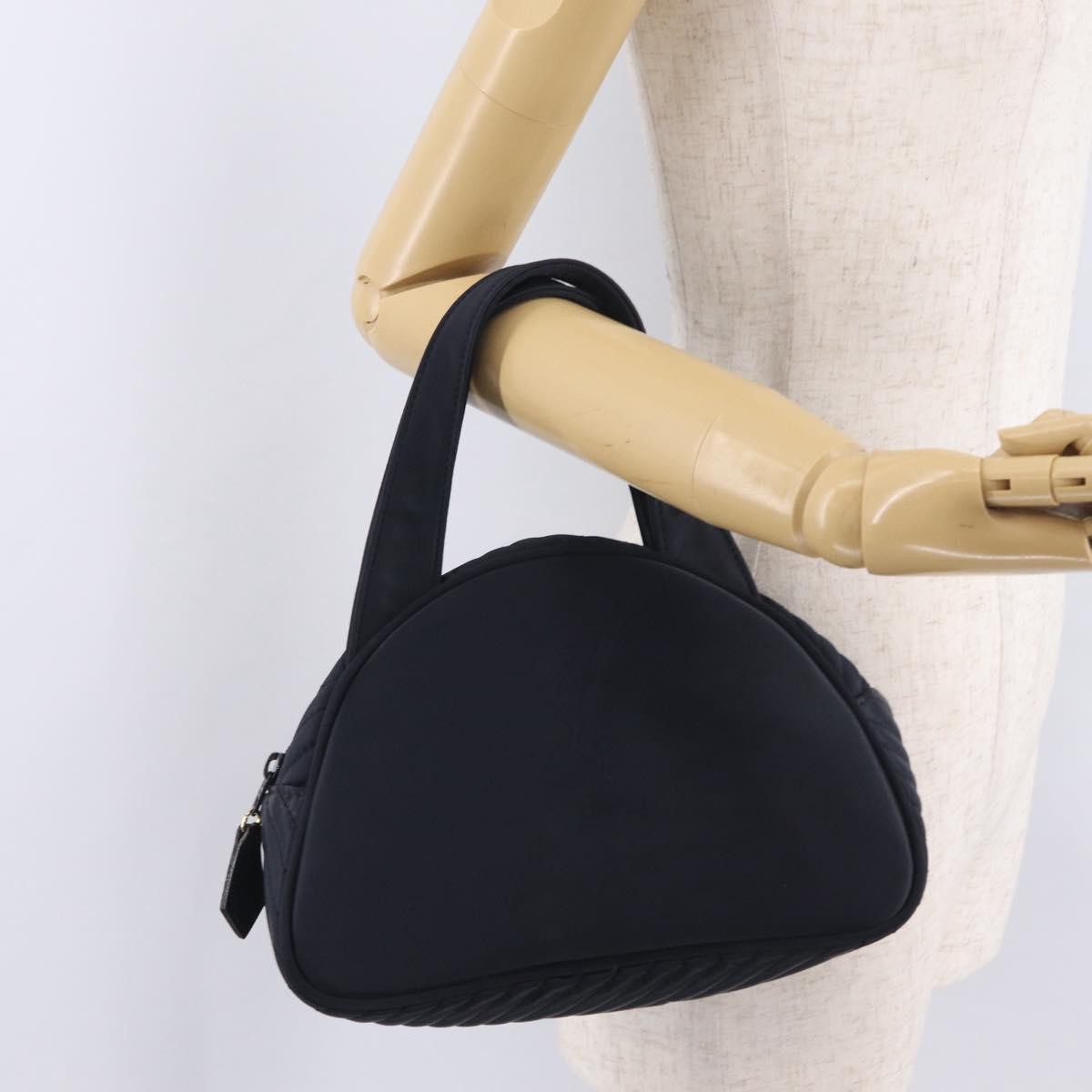 Saint Laurent Vintage Quilted Top Handle Bag Nylon, Navy, Nylon, Handbag