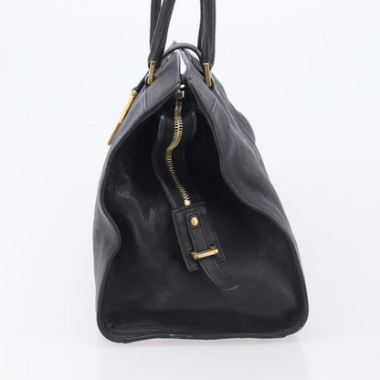Saint Laurent Classic Y Cabas Leather, Black, Leather, Tote Bag