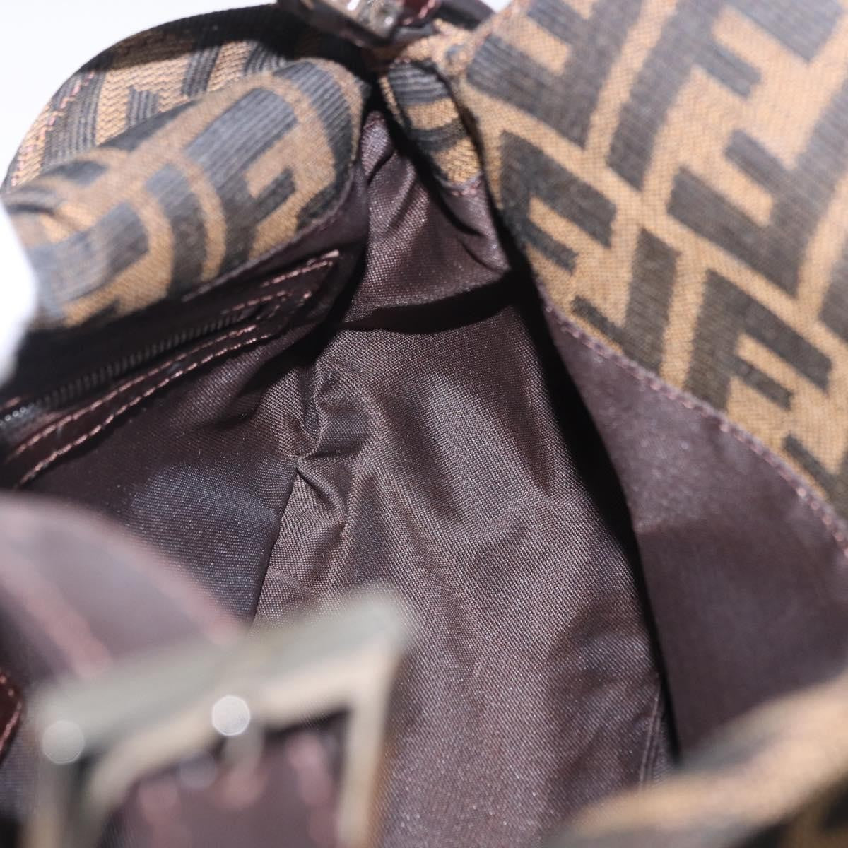 Fendi Baguette Pochette Zucca Canvas, Brown, Canvas, Clutch