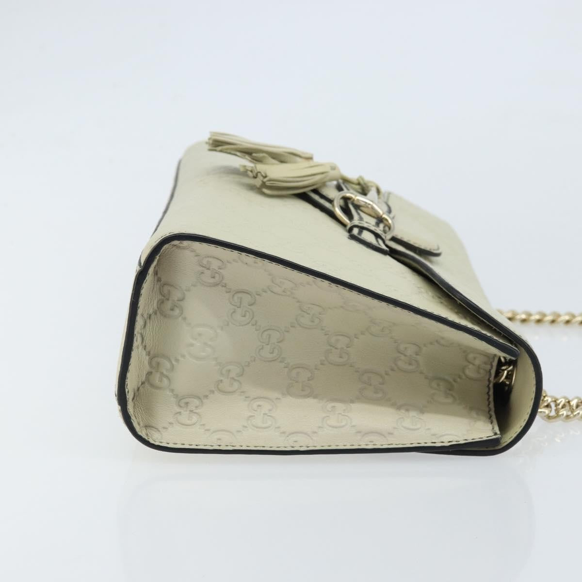 Gucci Emily Chain Flap Guccissima Leather, Beige, Leather, Shoulder Bag