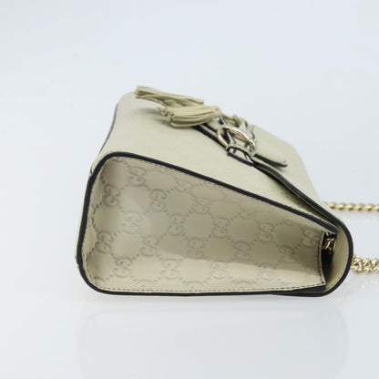 Gucci Emily Chain Flap Guccissima Leather, Beige, Leather, Shoulder Bag