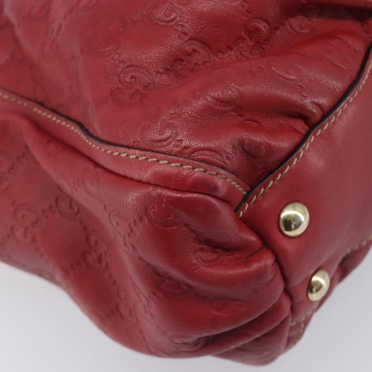 Gucci D Ring Guccissima Leather, Red, Leather, Tote Bag