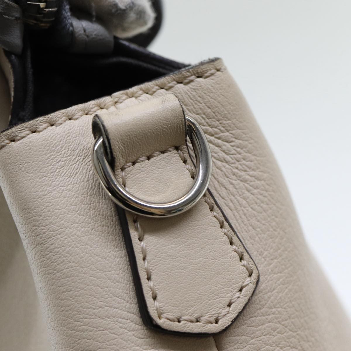 Fendi By The Way Satchel Leather, Beige, Leather, Handbag