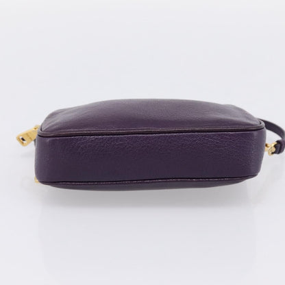 Miu Miu Double Zip Pochette Leather, Purple, Leather, Clutch