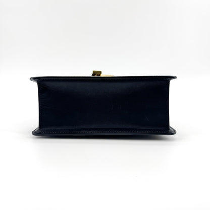 Gucci Sylvie Top Handle Leather, Black, Leather, Handbag